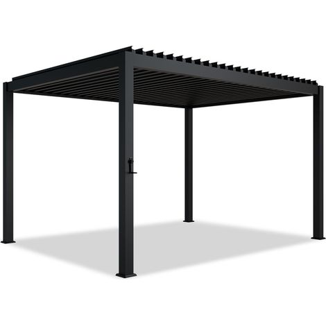 Tetto a lamelle Tahiti 3 x 4 m Moderna pergola in acciaio a lamelle orientabili (1/3)