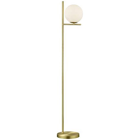 Lampada da terra, metallo e vetro, ottone satinato, H150 cm, Pure (1/4)