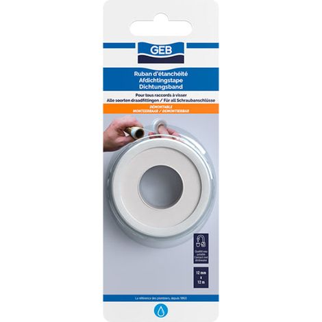 Ruban d'Étanchéité 12 mm x 12 m - Ruban PTFE pour raccords filetés Lot de 5 Lot de 5