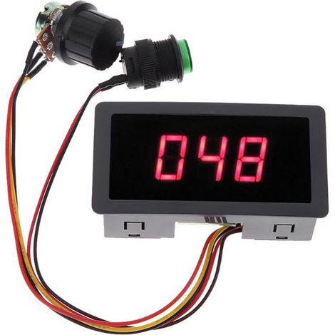 Variateur de vitesse PWM sans paliers pour moteur DC 6V-30V, régulateur électronique avec affichage numérique LED, interrupteur de contrôle de vitesse réglable (1/4)