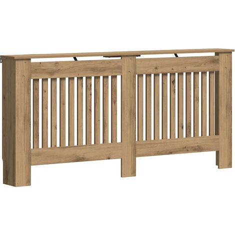Cubrerradiador elegante con almacenamiento 172 x 19 x 81 cm seguridad familiar estilo moderno de madera de roble artesanal 020053138 (1/5)
