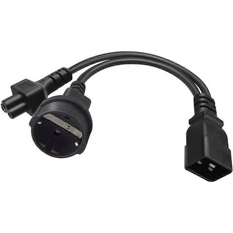 IEC320 C20 auf IEC320 C5 + EU4,8 mm Netzkabel 1 Eingang 2 Ausgänge Y-Splitter-Adapterkabel