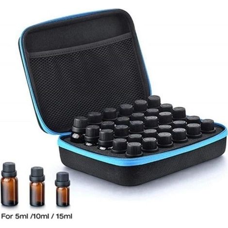 30 Essential Oil Bottles and Carrying Case, Waterproof Essential Oil Storage Box with Handle, Blue (1/4)
