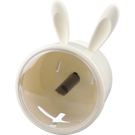 Distributeur de papier toilette mural transparent en plastique blanc, mignon comme lapin, pour salle de bain et cuisine. (1/5)