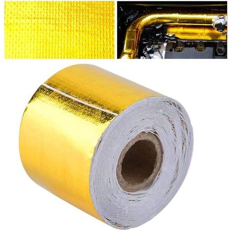 BUNTHAUS Bouclier Thermique adhésif,Protection Thermique doré - Ruban Auto-adhésif résistant à la Chaleur pour Tuyau et Utilisation Automatique, Ruban Isolant