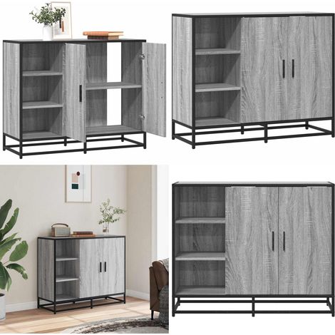 vidaXL Sideboard Grau Sonoma 92x35x76 cm Holzwerkstoff (1/5)