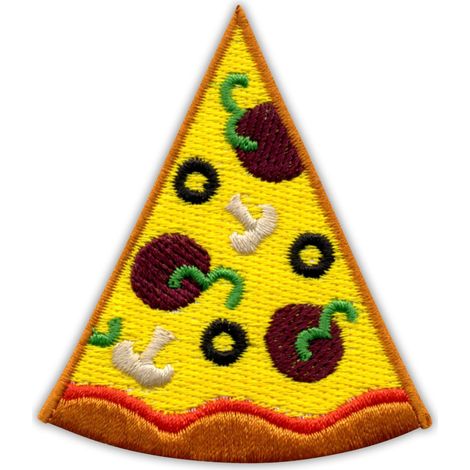 Pizzastück-Aufnäher – Magnetische Rückseite – Gestickter Aufnäher/Abzeichen/Emblem