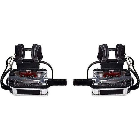 Pédales SPD pour vélo de spinning avec cages d'orteils pour pédales à clip Pédales de plate-forme de cyclisme d'exercice en salle 9/1 (1/3)