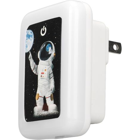 Veilleuse LED avec adaptateur secteur 5V 2,4A, 3 températures de couleur, intensité variable, double port USB et chargeur mural. (1/5)
