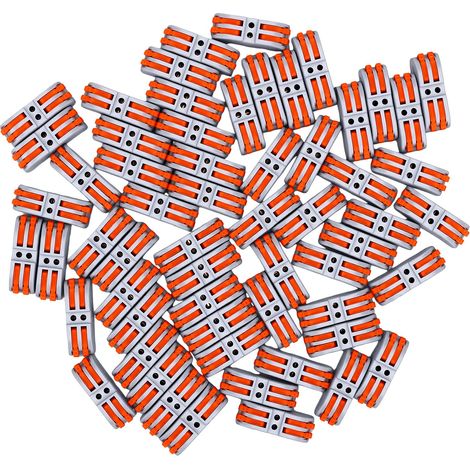 60 connecteurs électriques à bascule à 2 broches pour un raccordement rapide des fils de calibre 28 à 12 AWG. (1/5)