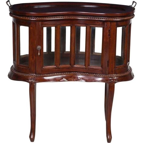 Table basse de bar en bois massif acajou, finition noyer L72xPR45xH80 cm