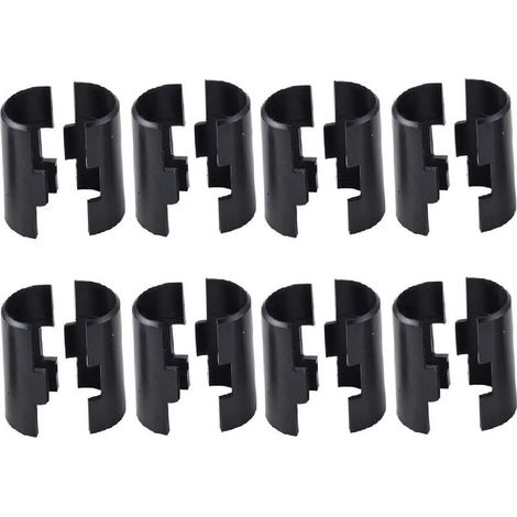 Lot de 8 noir paires de clips en fil métallique de 2,5 cm pour étagères de poteau de 25.4 mm, manchons d'étagère en fil plastique, clips (1/5)