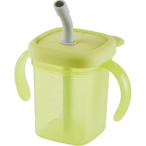 Trinkbecher mit Strohhalm – Dysphagiebecher – Sicheres Trinken – Ergonomische Doppelgriffe – 310 ml – Grün (1/5)