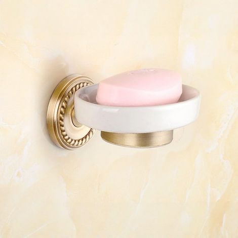 Porte-savon ovale en laiton de style vintage pour salle de bain.Sa haute qualité en fait le choix idéal pour les familles. (1/5)