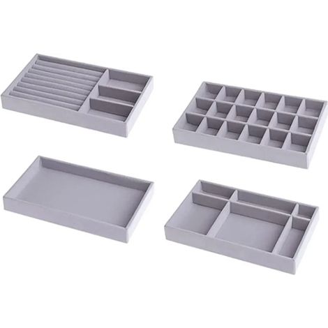 Organizador de cajones Kitchenmore, bandeja apilable para joyas, caja de joyería, inserto para cajones de almacenamiento de joyas, pendientes, pulseras y anillos.