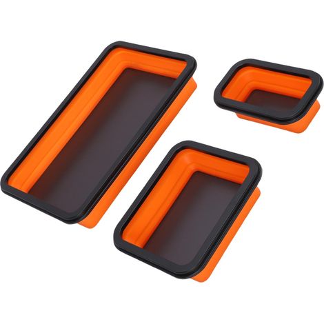 Lot de 3 plateaux de rangement magnétiques pliables en silicone,3 tailles différentes,organisateur de vis boulons écrous (1/5)