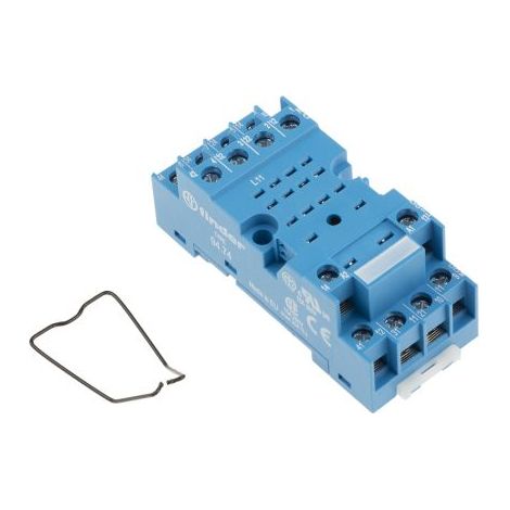 Finder – Support relais 14 contacts – Rail DIN – Tension 250V c.a. – Compatible relais série 55.34 – Montage panneau