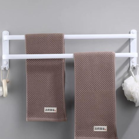1 Porte Serviette Mural,60CM Aluminium Spatial Double Couche,Salle De Bain (1/5)