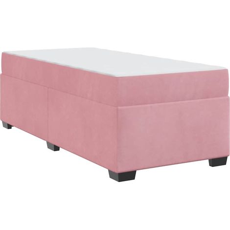 Lit simple,Lit adulte,Cadre de lit avec matelas Rose 90 x 200 cm Velours CFW4167753 (1/5)