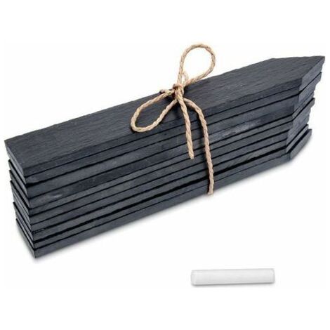 BUNTHAUS Etiquette Plante Ardoise  Marque Plante 20 x 3 cm  Lot de 10 Etiquettes Jardin ou Balcon pour Plantes Légumes Fleurs  Ecriteau avec Craie (1/5)