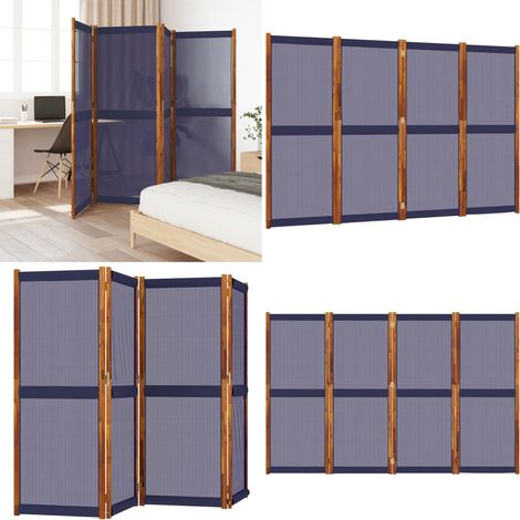 Cloison de séparation 4 panneaux bleu foncé 280x180 cm - Cloison De Séparation - Écran De Confidentialité - Pare-vue - Cloison Pliable - Mobilier Intérieur - Home & Living (1/5)