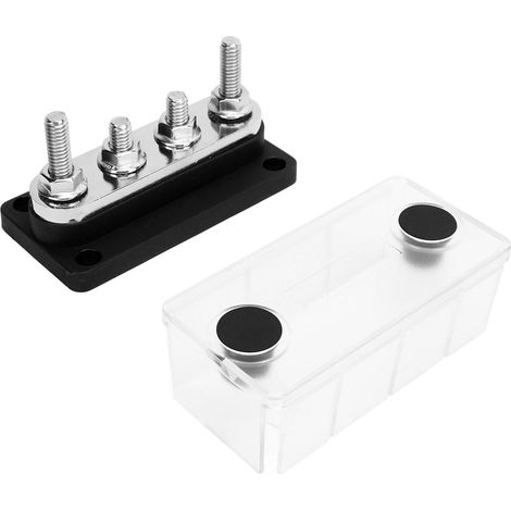 Répartiteur de courant M8 à vis 4 bornes barre omnibus 12V‑48V CC 300A automobile bateau noir (1/5)