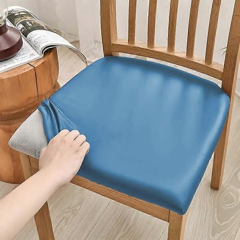 Housse de siège de chaise de bureau imperméable en cuir PU, amovible, couleur unie, pour bureau à domicile. (1/5)
