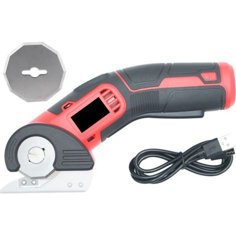 Forbici elettriche senza fili, forbici elettriche per tessuti da 4V, forbici elettriche ricaricabili per cucito, 2000mA, blocco di sicurezza, adatte per tessuti, pelle, tappeti, cartone e plastica (1/5)