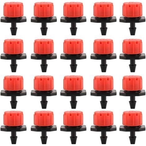 [JAMAIS UTILISÉ] Lot de 100 goutteurs d'irrigation goutte à goutte, buses d'arrosage de jardin, arrosage automatique réglable à 360° pour plantes, serres, pelouses, bricolage (1/4)