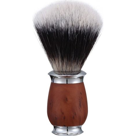 Pinceau de rasage en mousse à poils souples avec manche en aluminium pour un rasage impeccable (1/4)