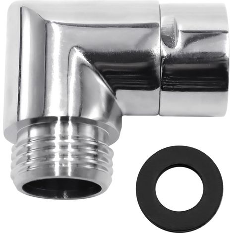 90°Coude Inclinaison Adaptateur de Pommeau de Douche avec Joint en Caoutchouc Laiton douchette Adaptateur pour Interface Universelle Douchette Connexion (1/5)