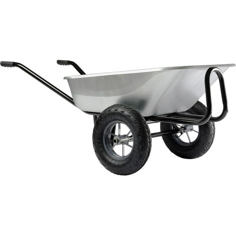 Haemmerlin – Brouette de jardin 150l – Caisse galvanisée – 2 roues gonflées pour terrains accidentés – Charge utile 200 kg – Poignée ergonomique