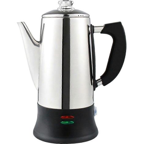 Machine à expresso en acier inoxydable, percolateur électrique, capacité de 12 tasses, idéale comme cadeau de Noël pour la maison, prise américaine 110V. (1/5)