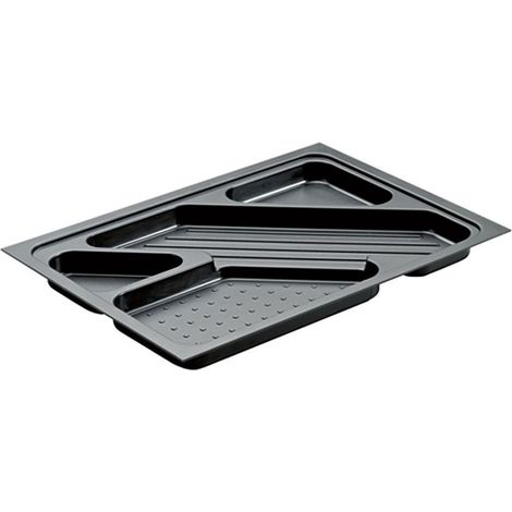 Plumier - Profondeur : 258 mm - Longueur : 349 mm - Hauteur : 25 mm - Largeur : 370 mm - Décor : Noir - Matériau : Plastique - HETTICH (1/2)
