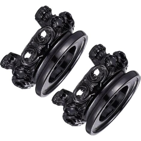 Support pour boule de cristal sphérique noire, base en résine robuste, (1/5)