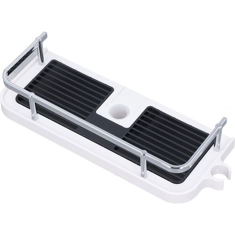 Étagère de salle de bain amovible et lavable, porte-serviettes mural sans perçage, pour savon. (1/5)