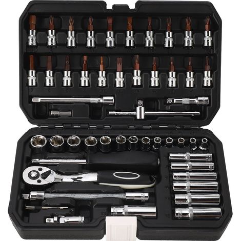 Chiave a cricchetto da 1/4", cacciavite, kit di attrezzi per la manutenzione dei tubi a 72 denti (1/5)