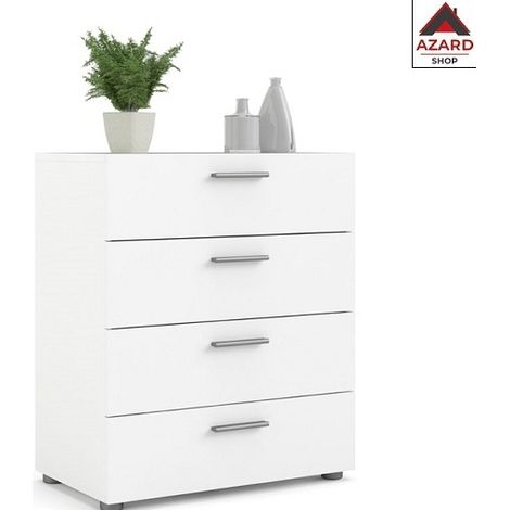 Cassettiera bianca con 4 cassetti in legno nobilitato. (1/5)