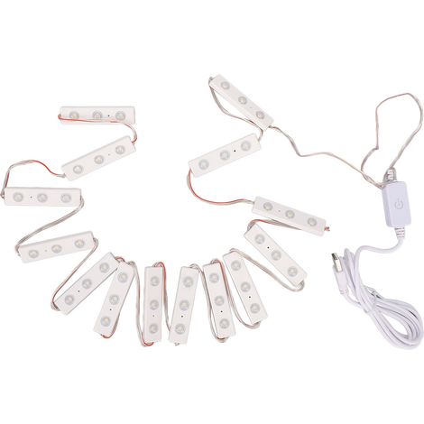 Lumière LED tactile pour miroir de salle de bain, lumière blanche, intensité variable USB, guirlande lumineuse de 14 pouces (42 LED). (1/5)