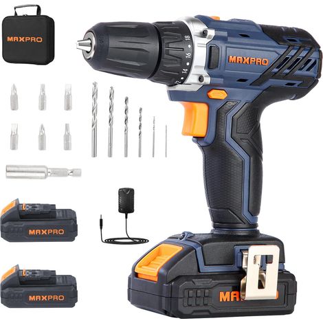 Perceuse Visseuse Sans Fil, Visseuse Devisseuse Sans Fil 18V avec 2 Batteries 1.5Ah, 2 Vitesses (0-350/1350 tr/min), 18+1 Réglages de Couple, Chargeur 1.5A, with LED Light (1/5)