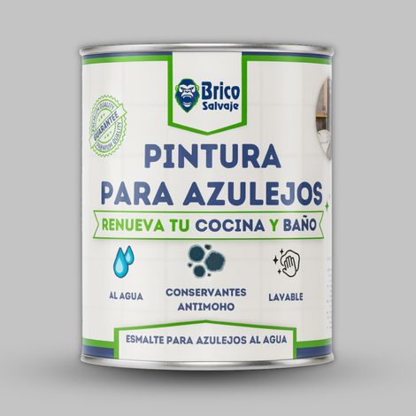 Pintura para Azulejos de Baño y Cocina, al Agua, Fácil Aplicación, Perla, MATE, 4 Litros