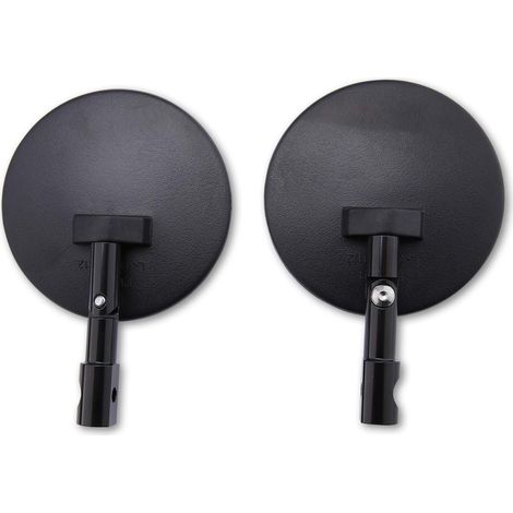 Rétroviseur Moto - Aluminium Verre - Réglable 360° - Pour Guidon 22 mm à 35 mm - Convient Scooter et Motos - Lot de 2