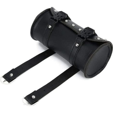 sacoche de selle imperméable en cuir, sac à outils étanche pour moto, sac à outils moto noir, sac à outils en cuir pu pour mo[52] (1/4)