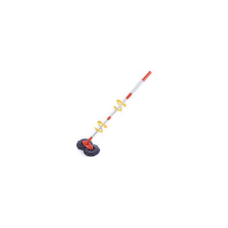 1pc balai de lavage de voiture démontable en 3 sections, avec manche télescopique en acier inoxydable, brosse à double tête (1/4)