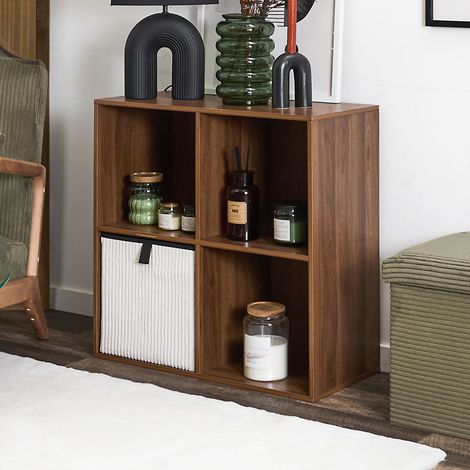 Etagère 4 niches 67x32x66 cm marron foncé - NOKI