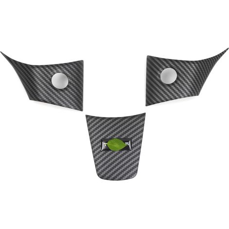 Suitable for Tesla Model 3/Y car steering wheel trim sticker, carbon fiber interior steering wheel cover - ABS plastic - matte carbon fiber texture (1/4)