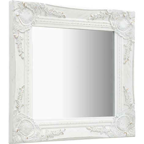 Maison Exclusive - Wandspiegel im Barock-Stil 40x40 cm Weiß (1/5)