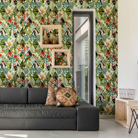 Sticker effet papier peint - JUNGLE - 30x30cm (1/5)