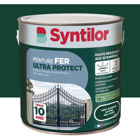 SYNTILOR Peinture exterieure fer, aluminium Ultra protect SYNTILOR vert basque satine 2l (1/5)