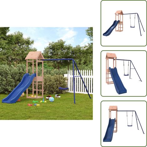 Spielturm Massivholz Douglasie - Holzspielplatz - Kinderspielgeräte - Spielturm - Rutsche - Schaukelset